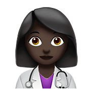 Emoji 👩🏿‍⚕️ Operatrice Sanitaria: Carnagione Scura su Apple iOS 14.2.