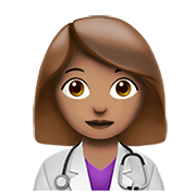 Emoji 👩🏽‍⚕️ Operatrice Sanitaria: Carnagione Olivastra su Apple iOS 14.2.