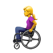 👩‍🦽 Emoji Frau in manuellem Rollstuhl Apple iOS 14.2.
