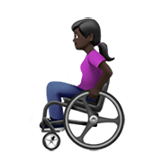 👩🏿‍🦽 Emoji Mulher Em Cadeira De Rodas Manual: Pele Escura na Apple iOS 14.2.