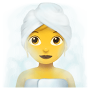 🧖‍♀️ Emoji Frau in Dampfsauna Apple iOS 14.2.