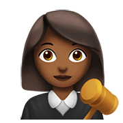 Emoji 👩🏾‍⚖️ Giudice Donna: Carnagione Abbastanza Scura su Apple iOS 14.2.