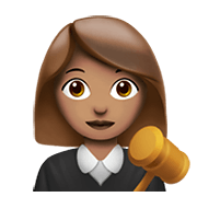 Émoji 👩🏽‍⚖️ Juge Femme : Peau Légèrement Mate sur Apple iOS 14.2.