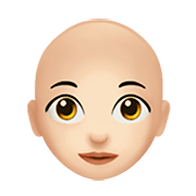 👩🏻‍🦲 Emoji Mujer: Tono De Piel Claro Y Sin Pelo en Apple iOS 14.2.