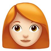 👩🏻‍🦰 Emoji Frau: helle Hautfarbe, rotes Haar Apple iOS 14.2.