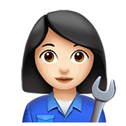 Emoji 👩🏻‍🔧 Meccanico Donna: Carnagione Chiara su Apple iOS 14.2.