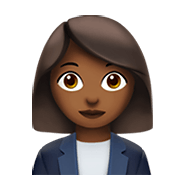 👩🏾‍💼 Emoji Büroangestellte: mitteldunkle Hautfarbe Apple iOS 14.2.