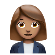 👩🏽‍💼 Emoji Büroangestellte: mittlere Hautfarbe Apple iOS 14.2.