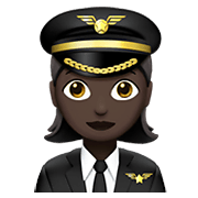 👩🏿‍✈️ Emoji Piloto Mujer: Tono De Piel Oscuro en Apple iOS 14.2.