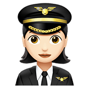 👩🏻‍✈️ Emoji Piloto De Avião Mulher: Pele Clara na Apple iOS 14.2.