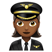 👩🏾‍✈️ Emoji Piloto De Avião Mulher: Pele Morena Escura na Apple iOS 14.2.