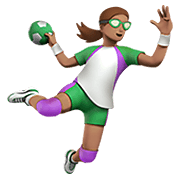🤾🏽‍♀️ Emoji Handballspielerin: mittlere Hautfarbe Apple iOS 14.2.