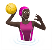 🤽🏿‍♀️ Emoji Mujer Jugando Al Waterpolo: Tono De Piel Oscuro en Apple iOS 14.2.