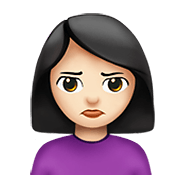 🙎🏻‍♀️ Emoji Mujer Haciendo Pucheros: Tono De Piel Claro en Apple iOS 14.2.