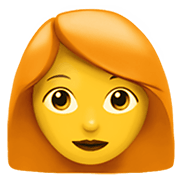 👩‍🦰 Emoji Frau: rotes Haar Apple iOS 14.2.