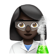 👩🏿‍🔬 Emoji Cientista Mulher: Pele Escura na Apple iOS 14.2.