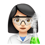 Émoji 👩🏻‍🔬 Scientifique Femme : Peau Claire sur Apple iOS 14.2.