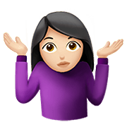 🤷🏻‍♀️ Emoji Mulher Dando De Ombros: Pele Clara na Apple iOS 14.2.