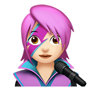 Emoji 👩🏻‍🎤 Cantante Donna: Carnagione Chiara su Apple iOS 14.2.