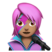 👩🏽‍🎤 Emoji Cantante Mujer: Tono De Piel Medio en Apple iOS 14.2.