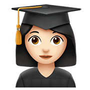 👩🏻‍🎓 Emoji Studentin: helle Hautfarbe Apple iOS 14.2.