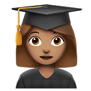 Emoji 👩🏽‍🎓 Studentessa: Carnagione Olivastra su Apple iOS 14.2.