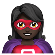 Émoji 🦸🏿‍♀️ Super-héroïne : Peau Foncée sur Apple iOS 14.2.