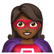 🦸🏾‍♀️ Emoji Super-heroína: Pele Morena Escura na Apple iOS 14.2.