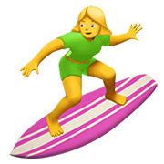 🏄‍♀️ Emoji Mujer Haciendo Surf en Apple iOS 14.2.