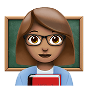 Emoji 👩🏽‍🏫 Professoressa: Carnagione Olivastra su Apple iOS 14.2.