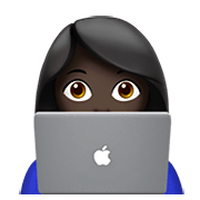 👩🏿‍💻 Emoji Tecnóloga: Tono De Piel Oscuro en Apple iOS 14.2.