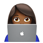 👩🏾‍💻 Emoji Tecnóloga: Tono De Piel Oscuro Medio en Apple iOS 14.2.
