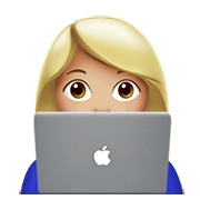 👩🏼‍💻 Emoji Tecnóloga: Pele Morena Clara na Apple iOS 14.2.
