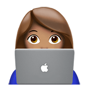 👩🏽‍💻 Emoji Tecnóloga: Pele Morena na Apple iOS 14.2.