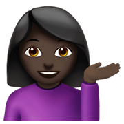 💁🏿‍♀️ Emoji Infoschalter-Mitarbeiterin: dunkle Hautfarbe Apple iOS 14.2.