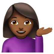 Emoji 💁🏾‍♀️ Donna Con Suggerimento: Carnagione Abbastanza Scura su Apple iOS 14.2.