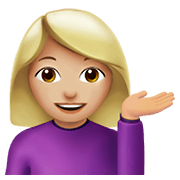 Emoji 💁🏼‍♀️ Donna Con Suggerimento: Carnagione Abbastanza Chiara su Apple iOS 14.2.