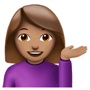 💁🏽‍♀️ Emoji Mulher Com A Palma Virada Para Cima: Pele Morena na Apple iOS 14.2.