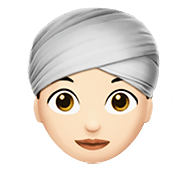 👳🏻‍♀️ Emoji Frau mit Turban: helle Hautfarbe Apple iOS 14.2.