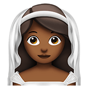 👰🏾‍♀️ Emoji Mujer Con Velo: Tono De Piel Oscuro Medio en Apple iOS 14.2.