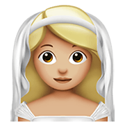 👰🏼‍♀️ Emoji Mujer Con Velo: Tono De Piel Claro Medio en Apple iOS 14.2.