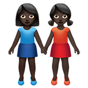 Emoji 👭🏿 Due Donne Che Si Tengono Per Mano: Carnagione Scura su Apple iOS 14.2.