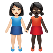 Emoji 👩🏻‍🤝‍👩🏿 Due Donne Che Si Tengono Per Mano: Carnagione Chiara E Carnagione Scura su Apple iOS 14.2.