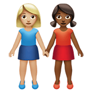 Emoji 👩🏼‍🤝‍👩🏾 Due Donne Che Si Tengono Per Mano: Carnagione Abbastanza Chiara E Carnagione Abbastanza Scura su Apple iOS 14.2.