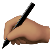 ✍🏽 Emoji Escrevendo à Mão: Pele Morena na Apple iOS 14.2.