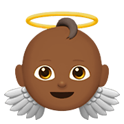 👼🏾 Emoji Bebê Anjo: Pele Morena Escura na Apple iOS 14.5.