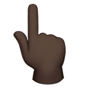 👆🏿 Emoji Dorso Da Mão Com Dedo Indicador Apontando Para Cima: Pele Escura na Apple iOS 14.5.