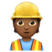 👷🏾 Emoji Bauarbeiter(in): mitteldunkle Hautfarbe Apple iOS 14.5.