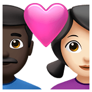Emoji 👨🏿‍❤️‍👩🏻 Coppia Con Cuore - Uomo: Carnagione Scura, Donna: Carnagione Chiara su Apple iOS 14.5.