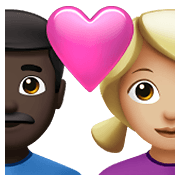 👨🏿‍❤️‍👩🏼 Emoji Pareja Enamorada - Hombre: Tono De Piel Oscuro, Mujer: Tono De Piel Claro Medio en Apple iOS 14.5.